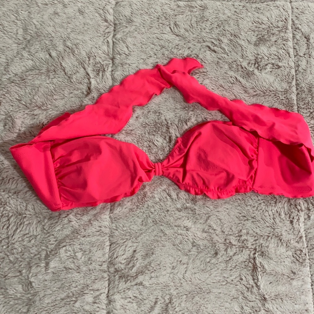 Vs large tie pink bikini top never worn